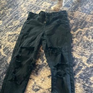 black ripped jeans